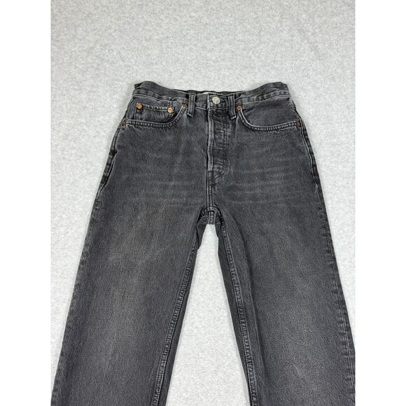 Re/Done Womens Size 26 Black Button Fly Jeans - Picture 8 of 11